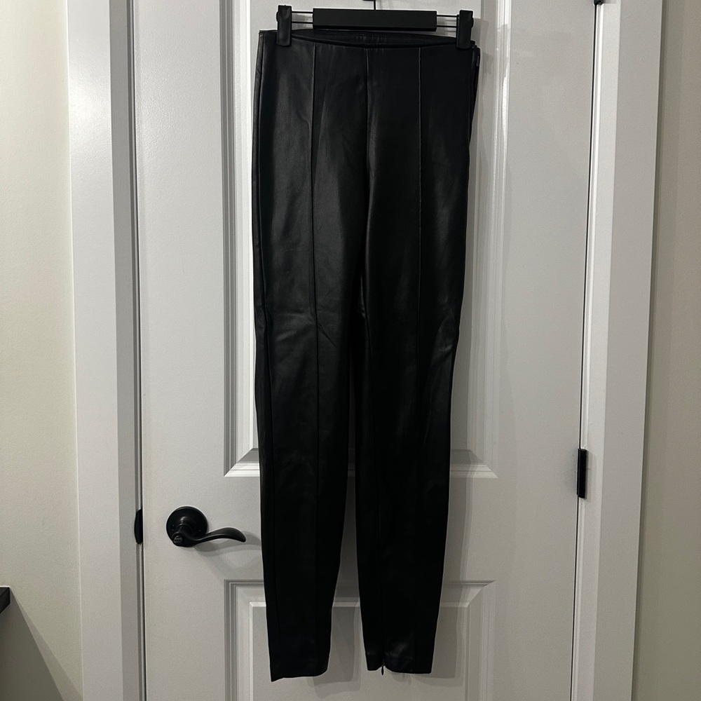 Zara Black Leather Trousers